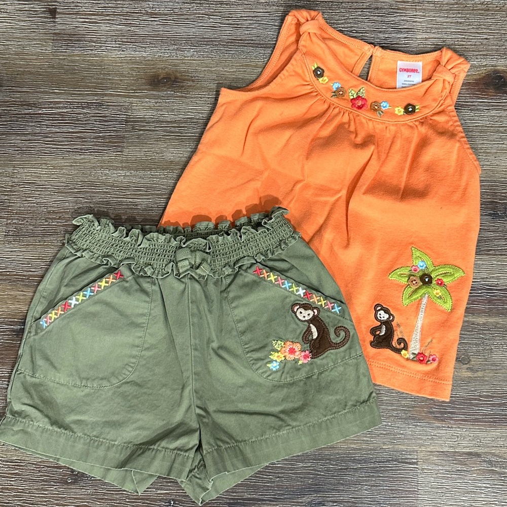 Gymboree 2-Piece Toddler girl monkey Outfit